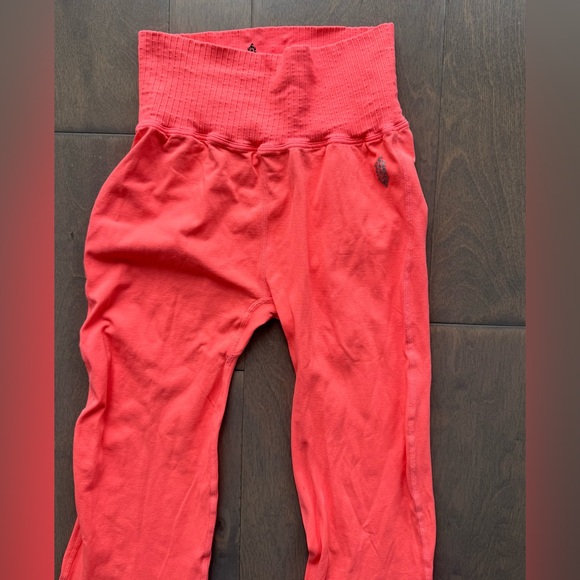 Free People Good Karma Flare Leggings-Neon Coral - Picture 3 of 14